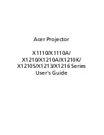 Acer X1110 Series User Manual preview