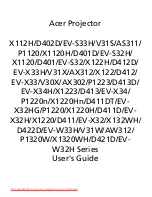 Preview for 1 page of Acer X112H User Manual