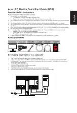 Preview for 1 page of Acer XB271H Quick Start Manual