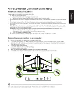 Предварительный просмотр 1 страницы Acer Z321QU Quick Start Manual