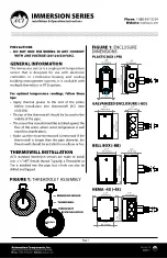 aci IMMERSION SERIES Installation & Operation Instructions preview