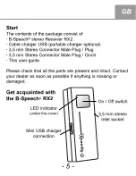 Предварительный просмотр 5 страницы B-Speech RX2 User Manual