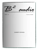 B2 Audio M1 Owner'S Manual предпросмотр