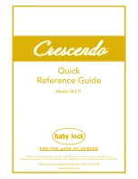 Baby Lock Crescendo BLCR Quick Reference Manual preview