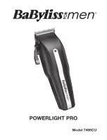 BaByliss for MEN POWERLIGHT PRO 7498CU Manual preview