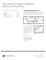 Предварительный просмотр 1 страницы Balanced Body Allegro 2 Reformer Instructions