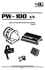 Preview for 1 page of B&G electronics PW-100 Installation And Operation Manual