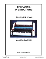 Banner American Finisher 4300 Operating Instructions Manual preview