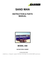 Barber SAND MAN 850 Instruction & Parts Manual preview