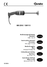Preview for 1 page of Bartscher MX 250 Instruction Manual