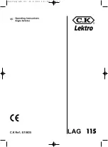 Предварительный просмотр 1 страницы c.k Lektro LAG 115 Operating Instructions Manual