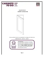 Preview for 1 page of CABINETS TO GO B.JORGSEN & CO AW1230 Assembly Instructions