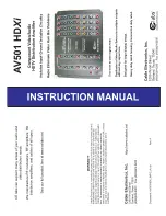 Cable Electronics AV501HDXi Instruction Manual предпросмотр