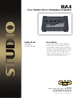 CAD Audio HA4 Specifications preview