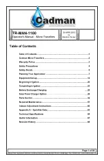 Preview for 2 page of Cadman 1100 Operator'S Manual