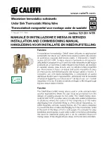 Предварительный просмотр 1 страницы CALEFFI 521201 NTR Installation And Commissioning Manual