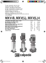 Preview for 1 page of Calpeda MXV-B Series Operating Instructions Manual