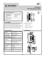 Preview for 1 page of CAMDEN EXACT CX-ED2079 Installation Instructions