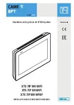 CAME BPT XTS 7IP WH WIFI Installation And Configuration Manual preview