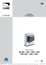 CAME BK 800 Installation Manual preview