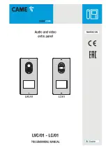 Preview for 1 page of CAME LVC/01 Programming Manual