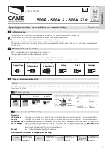 Preview for 5 page of CAME SMA Operating Instructions Manual