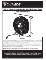 Предварительный просмотр 1 страницы Canarm XFS Series Instruction Manual