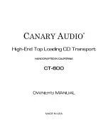 CANARY AUDIO CT-600 Owner'S Manual preview