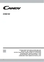 Candy CISD 94 Instructions For Installation And Use Manual preview