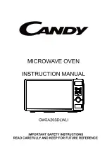 Preview for 1 page of Candy CMGA20SDLWLI Instruction Manual