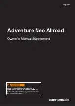 Cannondale Adventure Neo Allroad 2023 Owner'S Manual Supplement preview