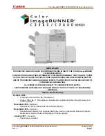 Preview for 2 page of Canon Color imageRUNNER C3380 Series Service Manual