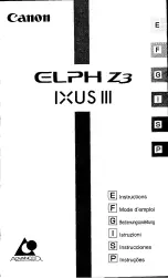 Предварительный просмотр 1 страницы Canon ELPH Z3 IXUS III Instructions Manual