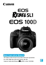 Предварительный просмотр 1 страницы Canon EOS REBEL SL1 Basic Instruction Manual