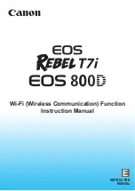 Canon EOS REBEL T7I Wi-Fi (Wireless Communication) Function Instruction Manual preview