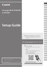 Предварительный просмотр 1 страницы Canon imageRUNNER C3326i Setup Manual