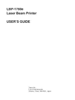 Предварительный просмотр 1 страницы Canon LBP-1760 User Manual