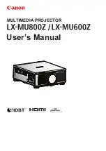 Preview for 1 page of Canon LX-MU800Z User Manual