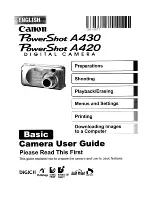 Предварительный просмотр 1 страницы Canon PowerShot A430 User Manual