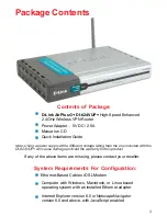 Preview for 3 page of D-Link DI-824VUP+ 2.4GHz Wireless VPN Router and Print... Manual