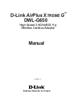 Предварительный просмотр 1 страницы D-Link DWL-G650 - AirPlus Wireless 802.11b 11Mbps/802.11g 54Mbps PC... Manual