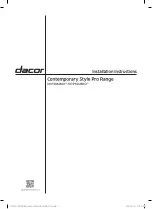 Dacor Contemporary Style Pro Series Installation Instructions Manual предпросмотр