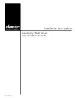 Preview for 1 page of Dacor EO Series Installation Instructions Manual