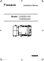 Preview for 1 page of Daikin DGE601A51 Installation Manual