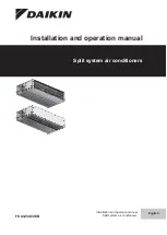 Preview for 1 page of Daikin FDA125A5VEB Installation And Operation Manual