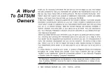 Preview for 2 page of Datsun 280ZX 1981 Owner'S Manual