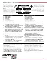 Preview for 2 page of EAW UXA4401 Quick Start Manual