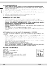 Предварительный просмотр 18 страницы ECG ETH 3501B Instruction Manual