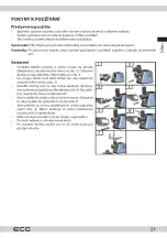 Предварительный просмотр 21 страницы ECG MG 1310 Simply Instruction Manual