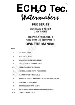 ECH2O Tec. PRO Series Owner'S Manual preview